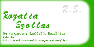 rozalia szollas business card